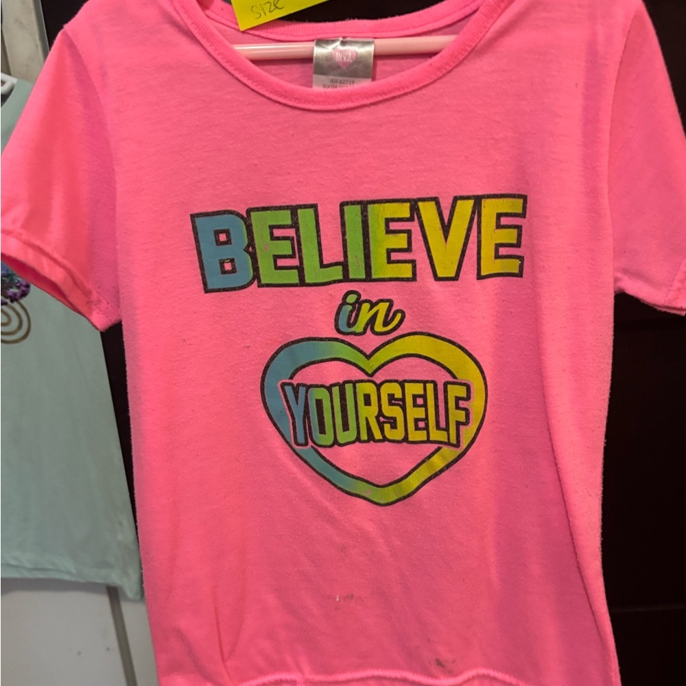 Pink Kids Shirt with Motivational Print